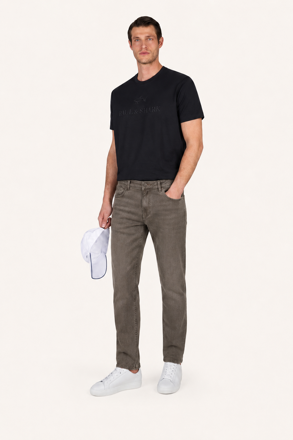 Paul & Shark - Slim-Fit Garment-Dyed Jeans in Grey Olive