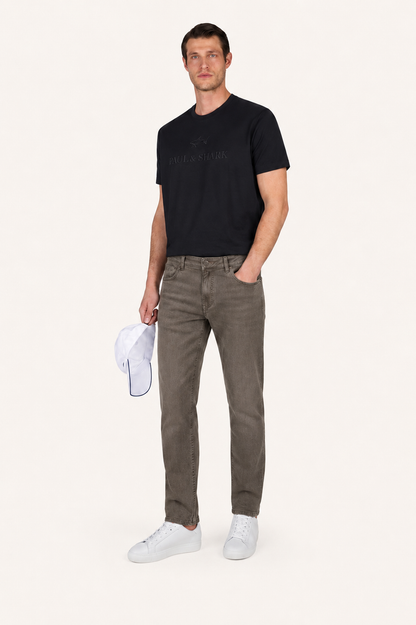 Paul & Shark - Slim-Fit Garment-Dyed Jeans in Grey Olive