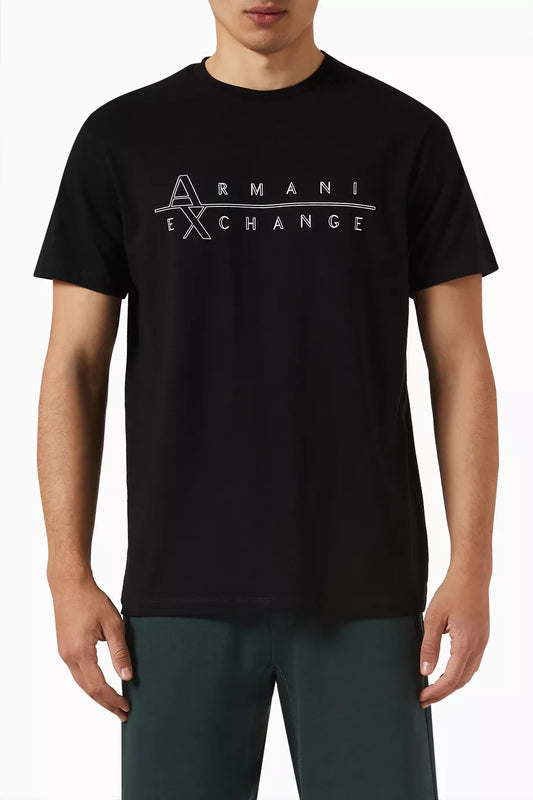 Armani Exchange Regular-Fit Cotton Outlined Logo T-Shirt