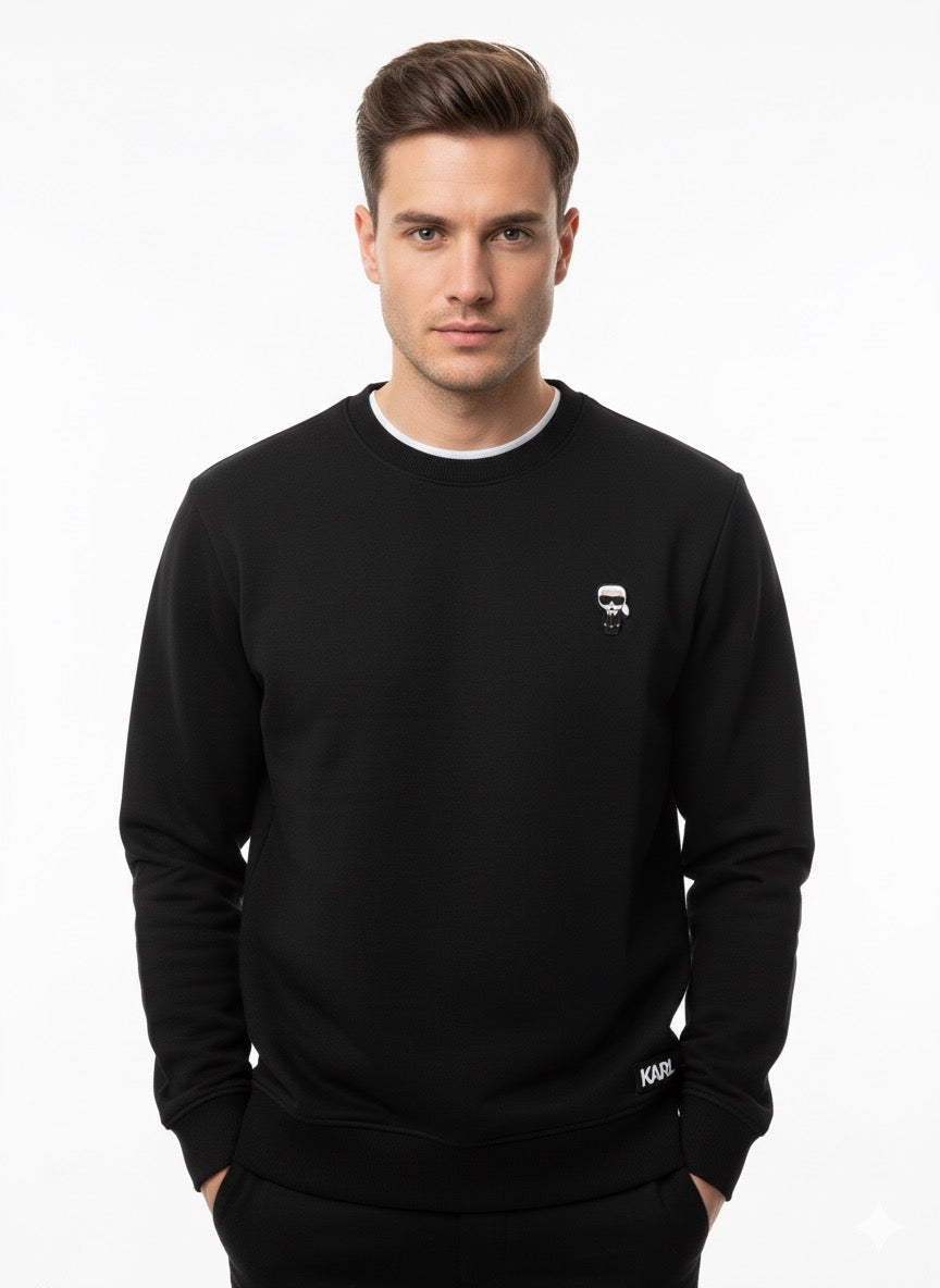 Karl Lagerfeld Men's K/Ikonik Choupette Crewneck Sweatshirt - Black