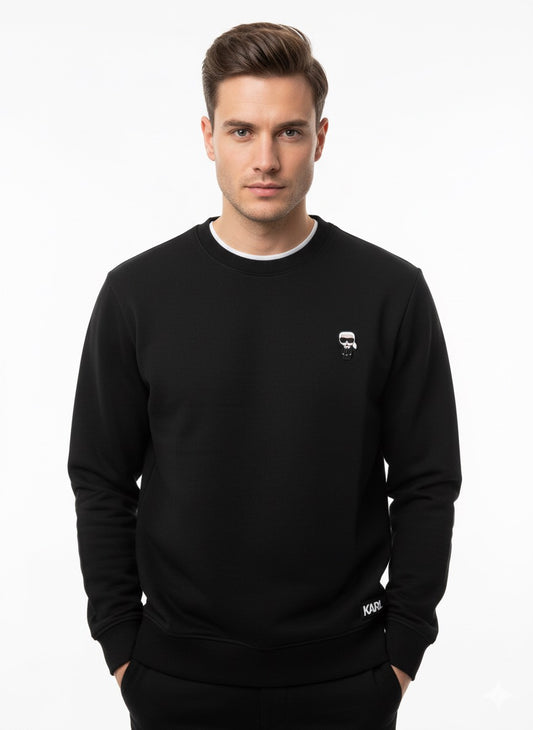 Karl Lagerfeld Men's K/Ikonik Choupette Crewneck Sweatshirt - Black