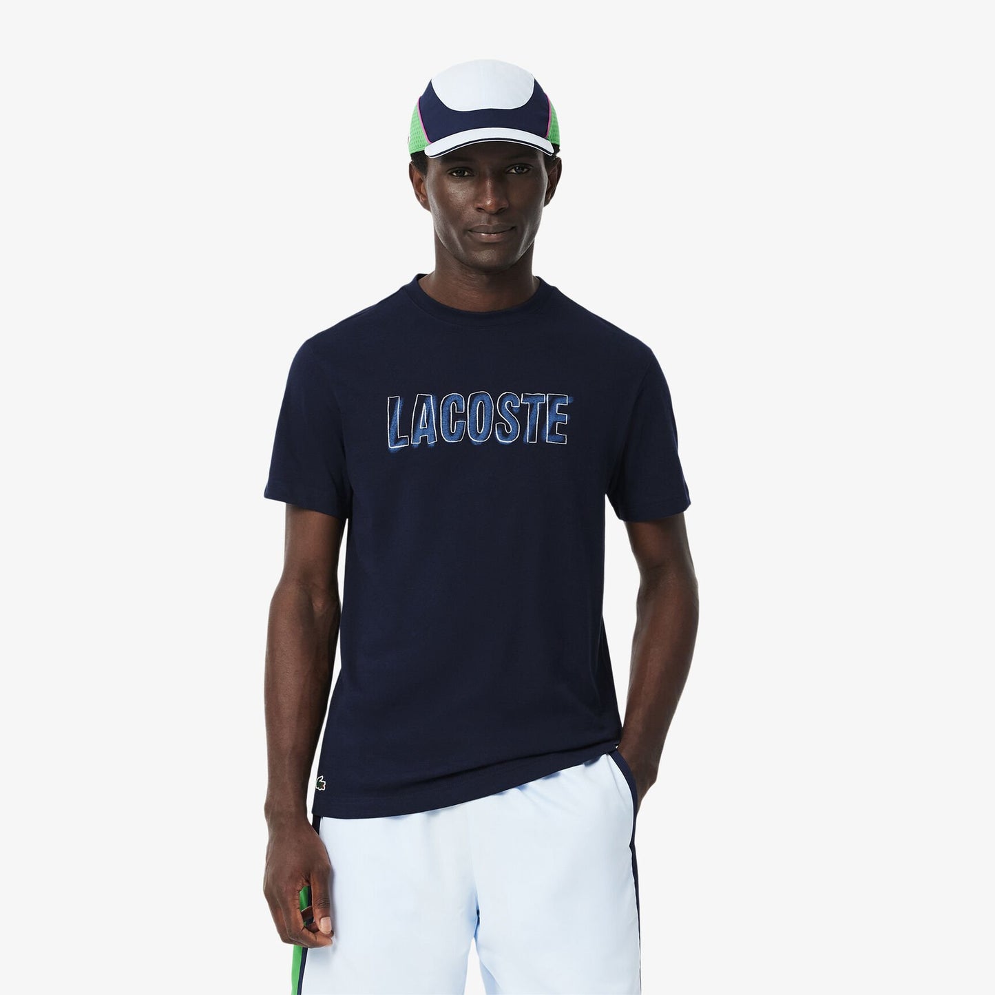 Lacoste Sport Men’s Graphic Logo Cotton T-Shirt – Navy Blue