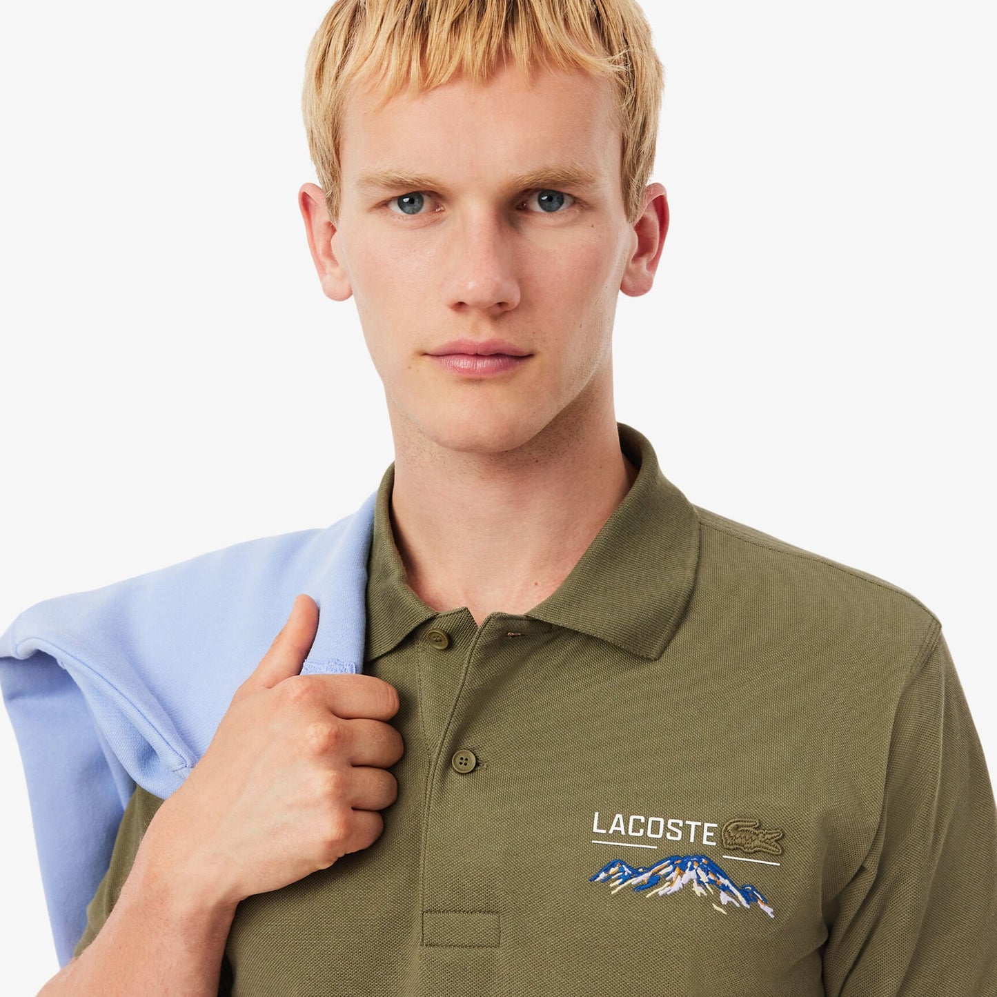 Lacoste Heritage Piqué Polo – Khaki Mountain Graphic Edition