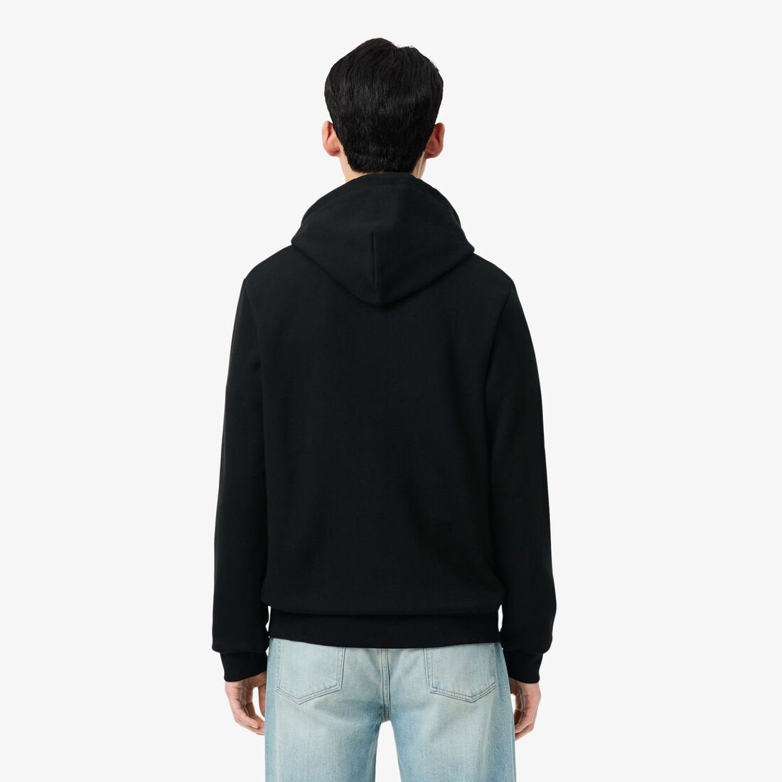 Lacoste Classic Cotton Fleece Full-Zip Hoodie - Black (Signature Crocodile)