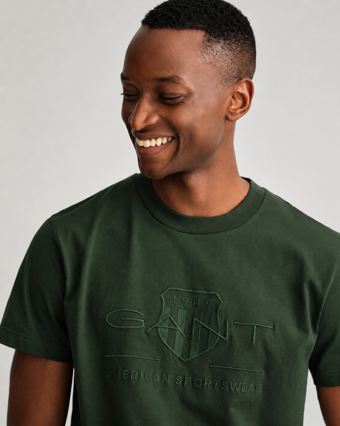 GANT Regular-Fit Cotton T-Shirt with Embossed Crest Logo