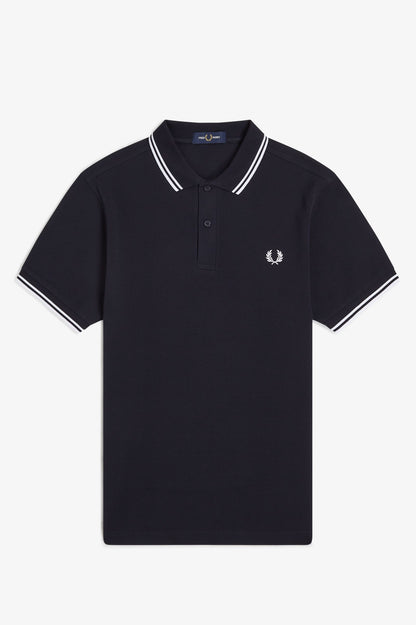Fred Perry M3600 Twin Tipped Polo Shirt – Navy / White / Ice