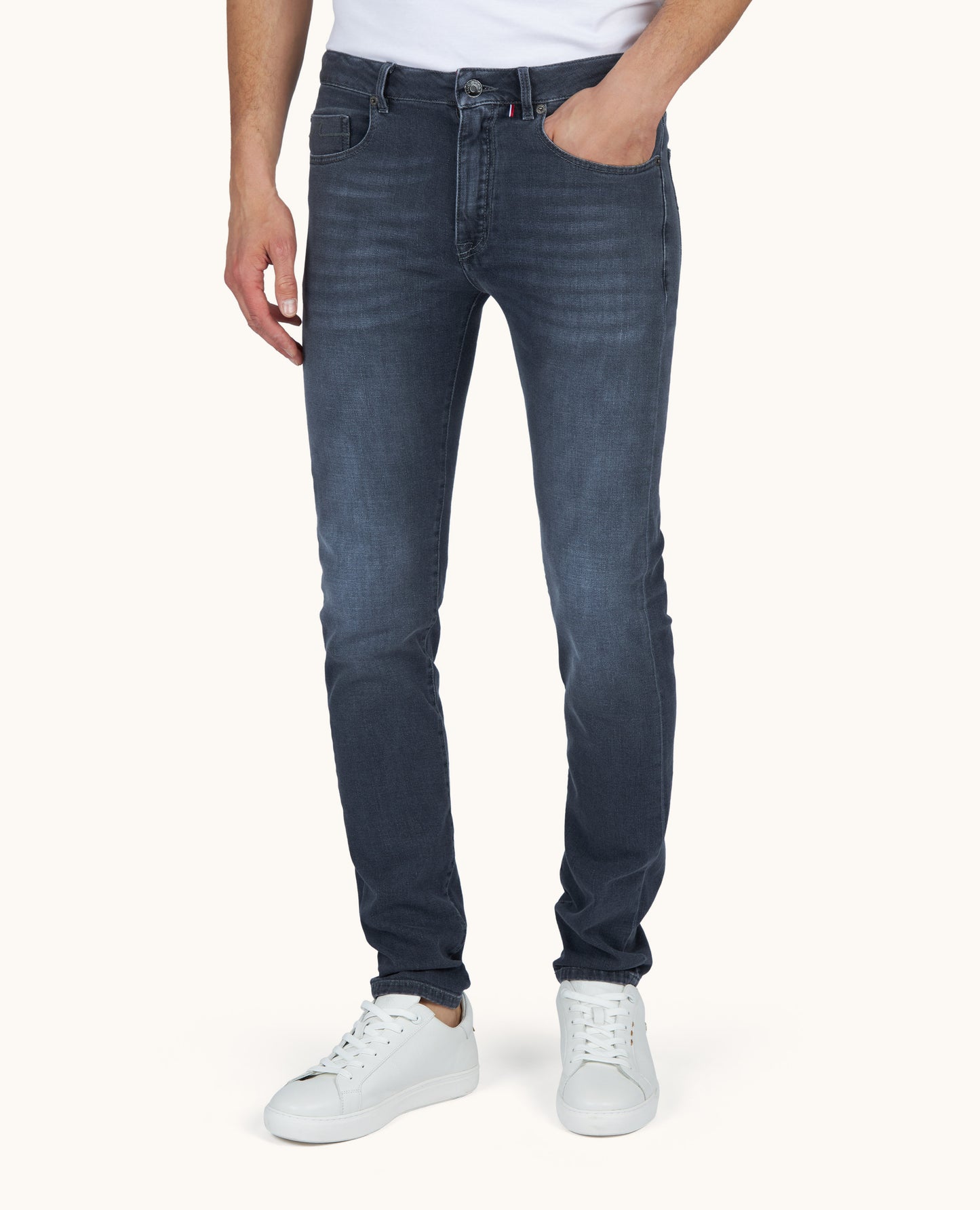 Paul & Shark Slim-Fit Stretch Denim Jeans - Anthracite Dark Wash