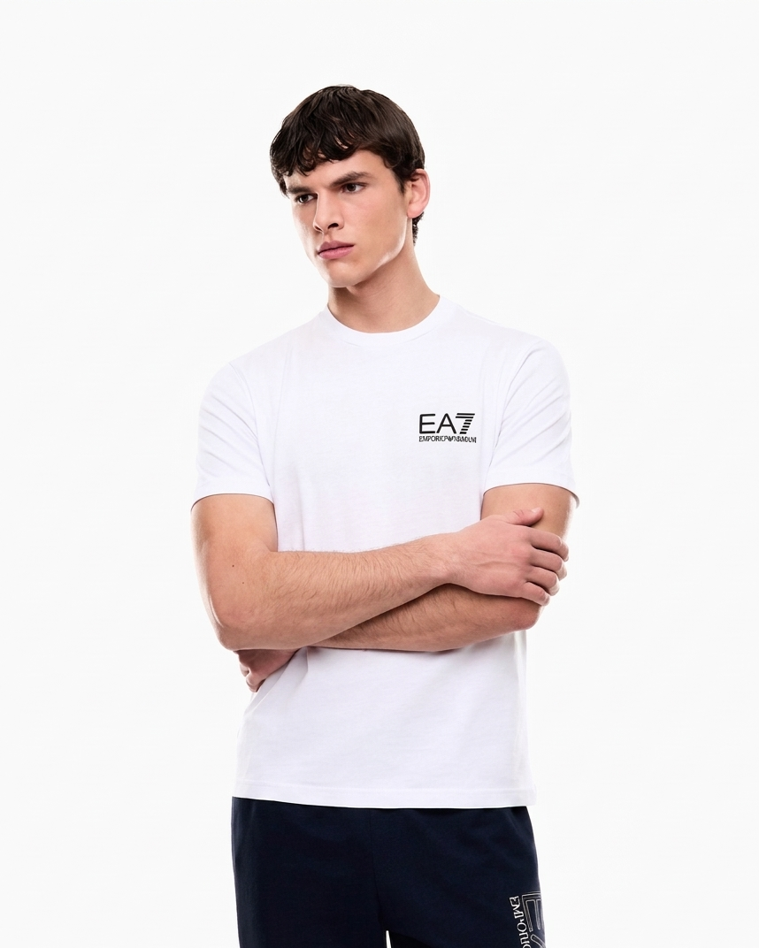 EA7 Emporio Armani – Vertical Logo Graphic Cotton T-Shirt