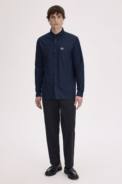 Fred Perry Slim-Fit Button-Down Cotton Oxford Shirt in Navy