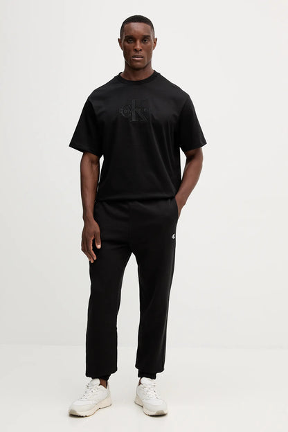Calvin Klein Relaxed Monogram Logo T-Shirt – Black