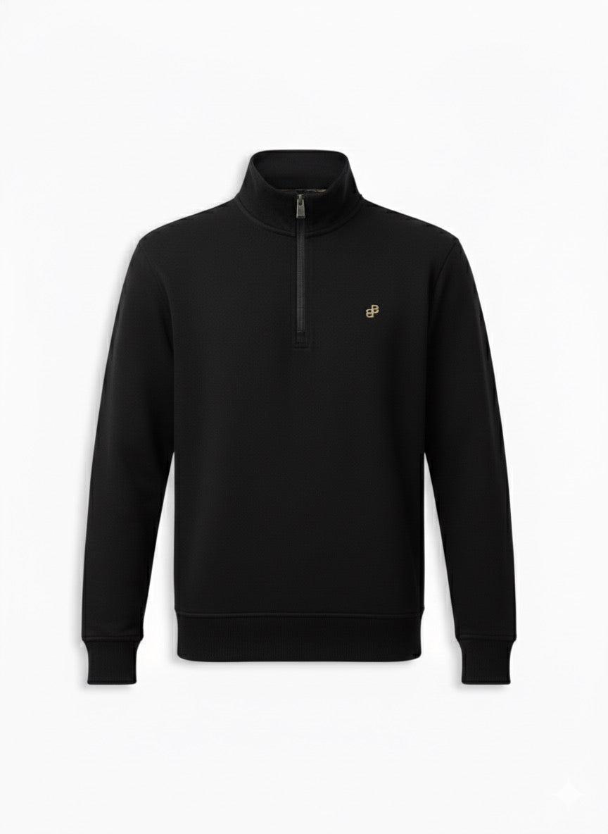 BOSS Zip-Through Sweatshirt with Gold Logo Collar