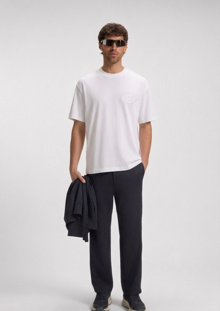 BOSS Relaxed-Fit T-Shirt in Heavyweight Cotton with Oval Logo Branding