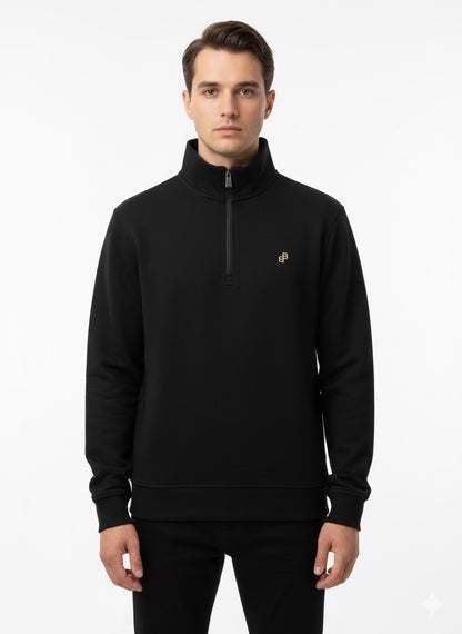 BOSS Zip-Through Sweatshirt with Gold Logo Collar
