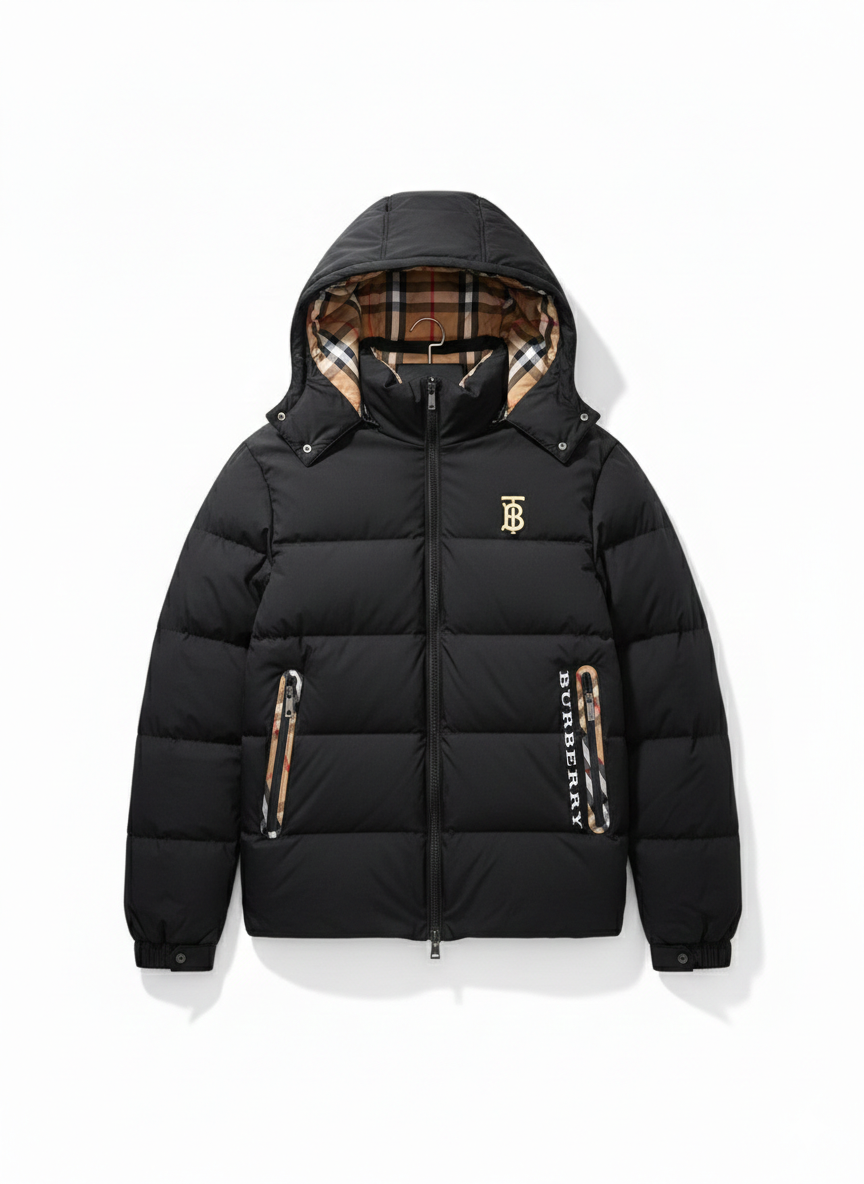 Burberry Detachable Hood Monogram Motif Puffer Jacket