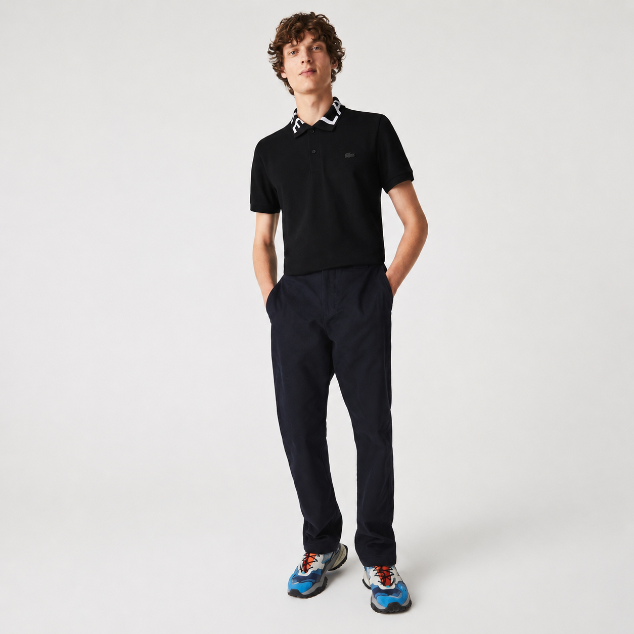 Lacoste Slim Fit Piqué Polo Shirt with Branded Oversized Collar