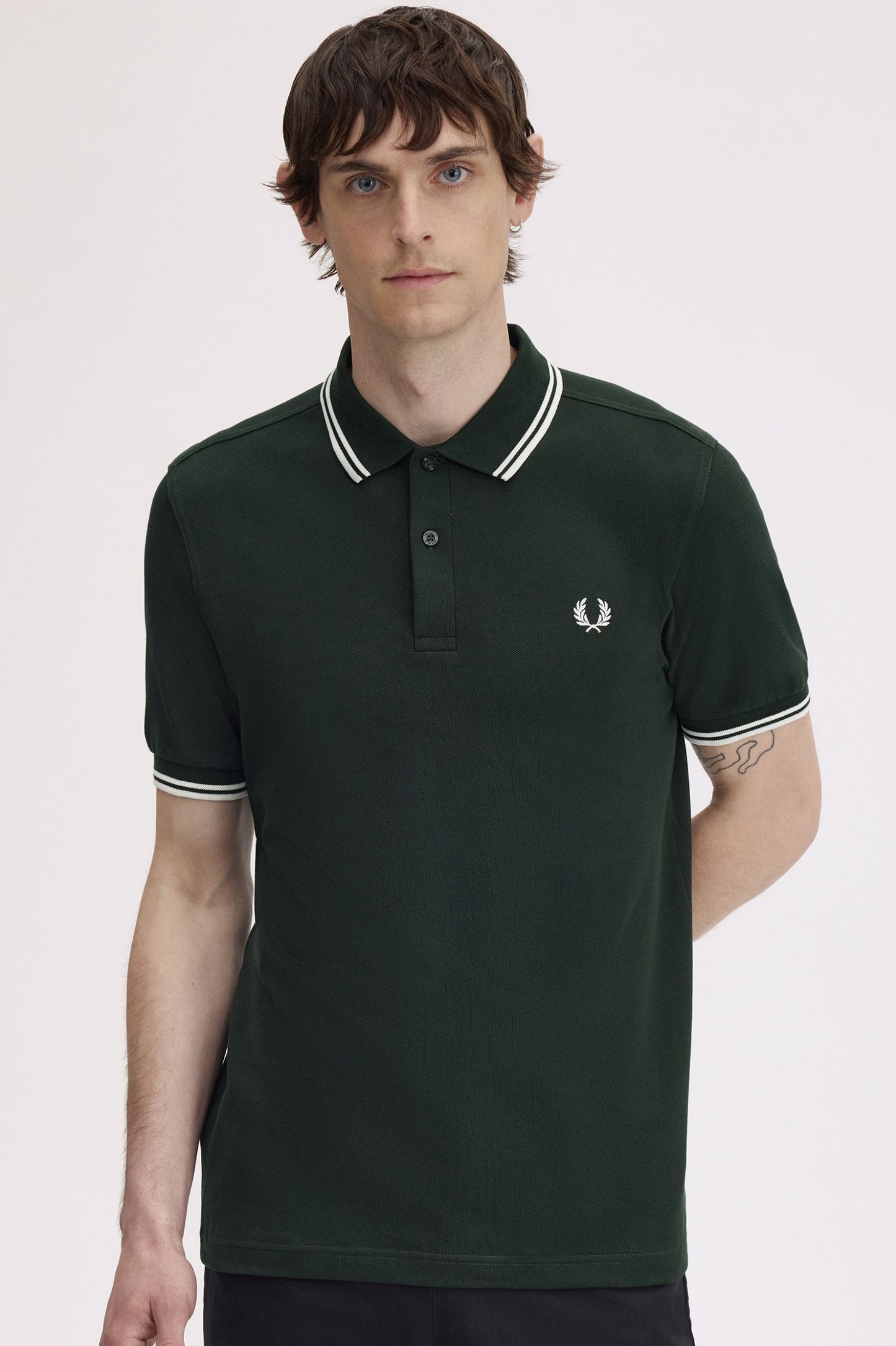 Fred Perry Twin Tipped Polo Shirt – Racing Green & White