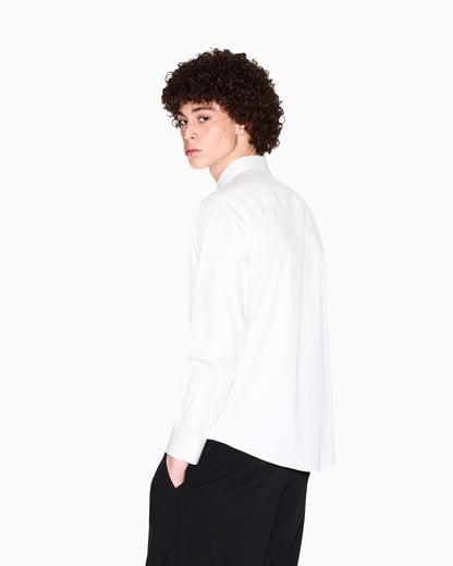 Armani Exchange Slim Fit Script Embroidered Shirt – White