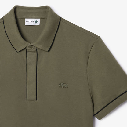 Lacoste Regular Fit Piped Organic Cotton Polo Shirt – Khaki Green
