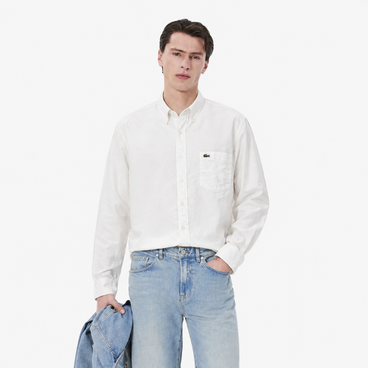 Lacoste Men's Button-Down Cotton Oxford Shirt