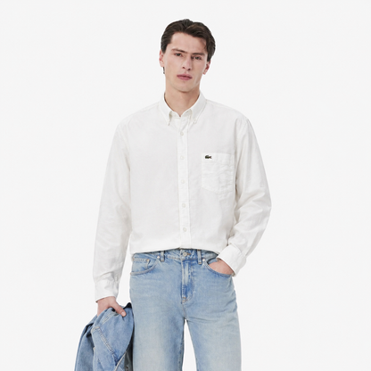 Lacoste Men's Button-Down Cotton Oxford Shirt