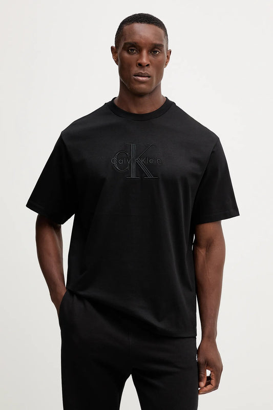 Calvin Klein Relaxed Monogram Logo T-Shirt – Black