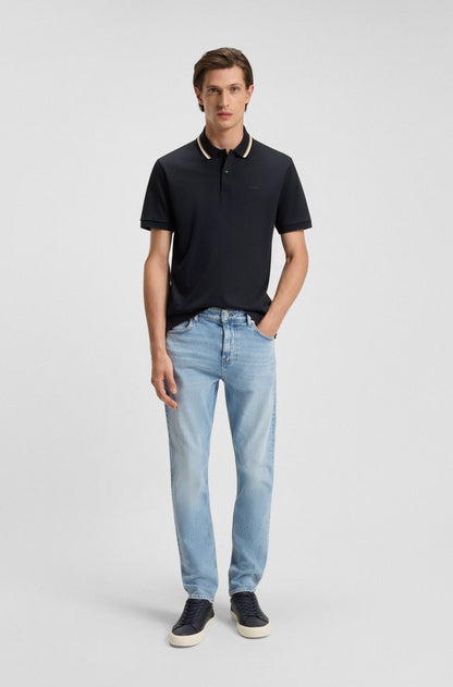 BOSS Slim-Fit Piqué Polo – Signature Gold Tipped Collar