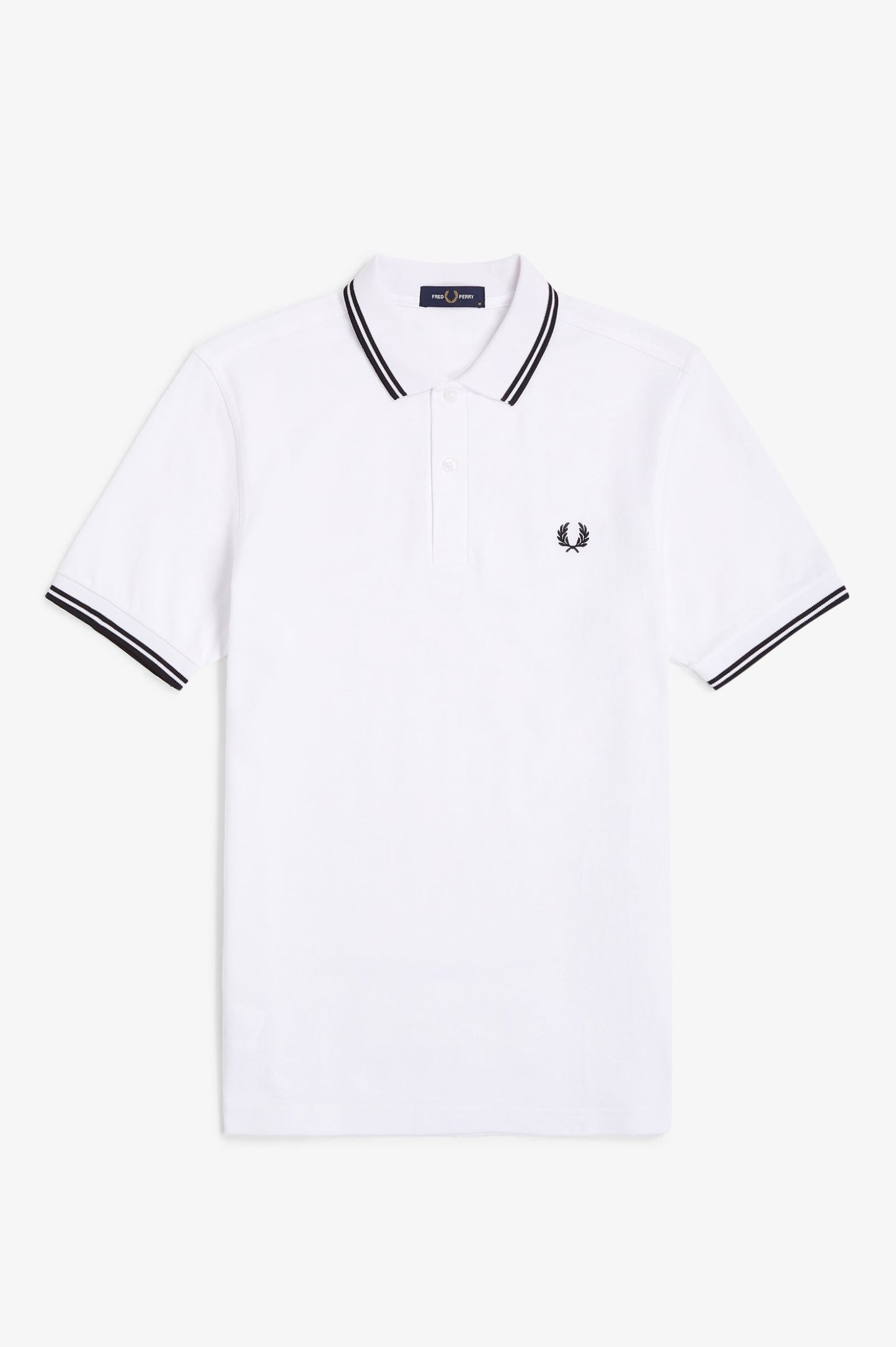 Fred Perry M3600 Twin Tipped Polo Shirt – White & Black