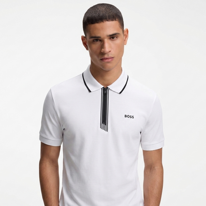 BOSS Slim-Fit Polo Shirt in Piqué Cotton with Zip Neck