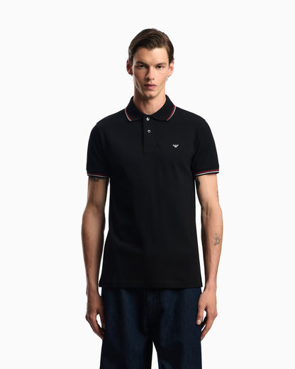 Emporio Armani Slim-Fit Stretch Piqué Polo with Contrast Tipping