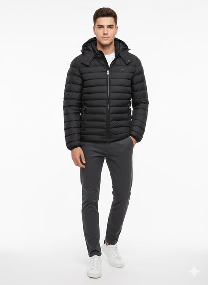 Tommy Hilfiger Black Hooded Puffer Jacket
