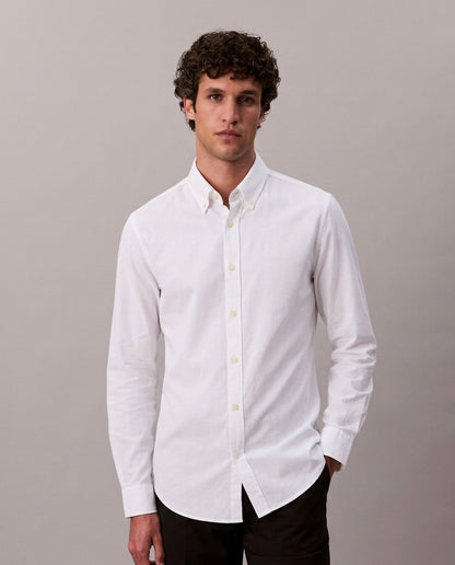 Calvin Klein Men’s Regular Fit Stretch Oxford Shirt – Bright White