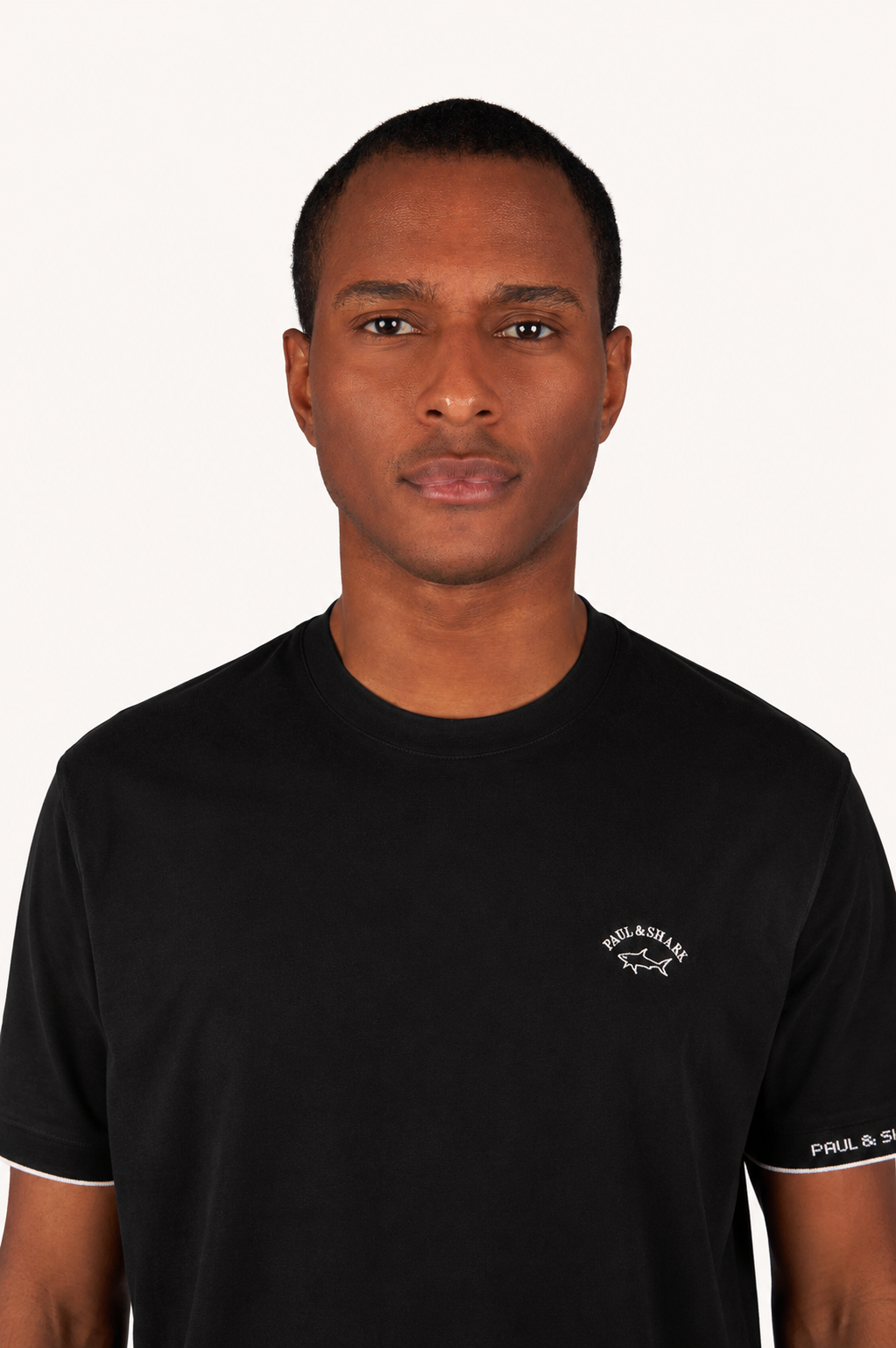 Paul & Shark Contrast Tipping Crewneck T-Shirt - Black