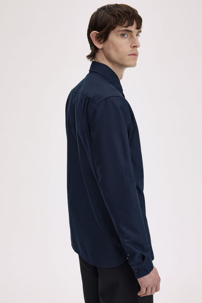Fred Perry Slim-Fit Button-Down Cotton Oxford Shirt in Navy