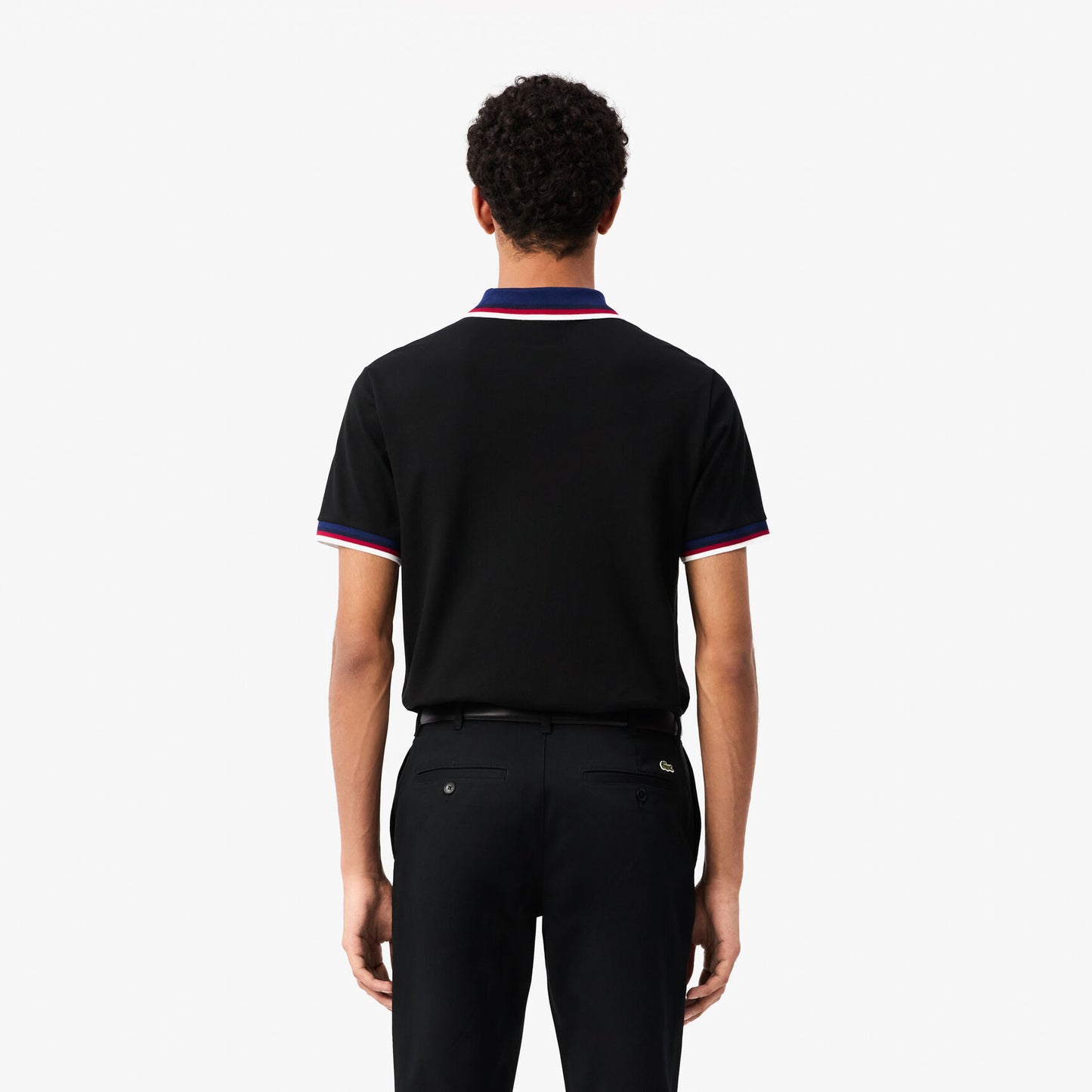 Lacoste Slim Fit Petit Piqué Polo – Black Tricolor Edition