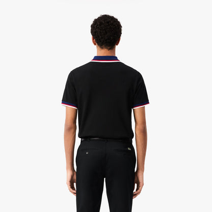 Lacoste Slim Fit Petit Piqué Polo – Black Tricolor Edition