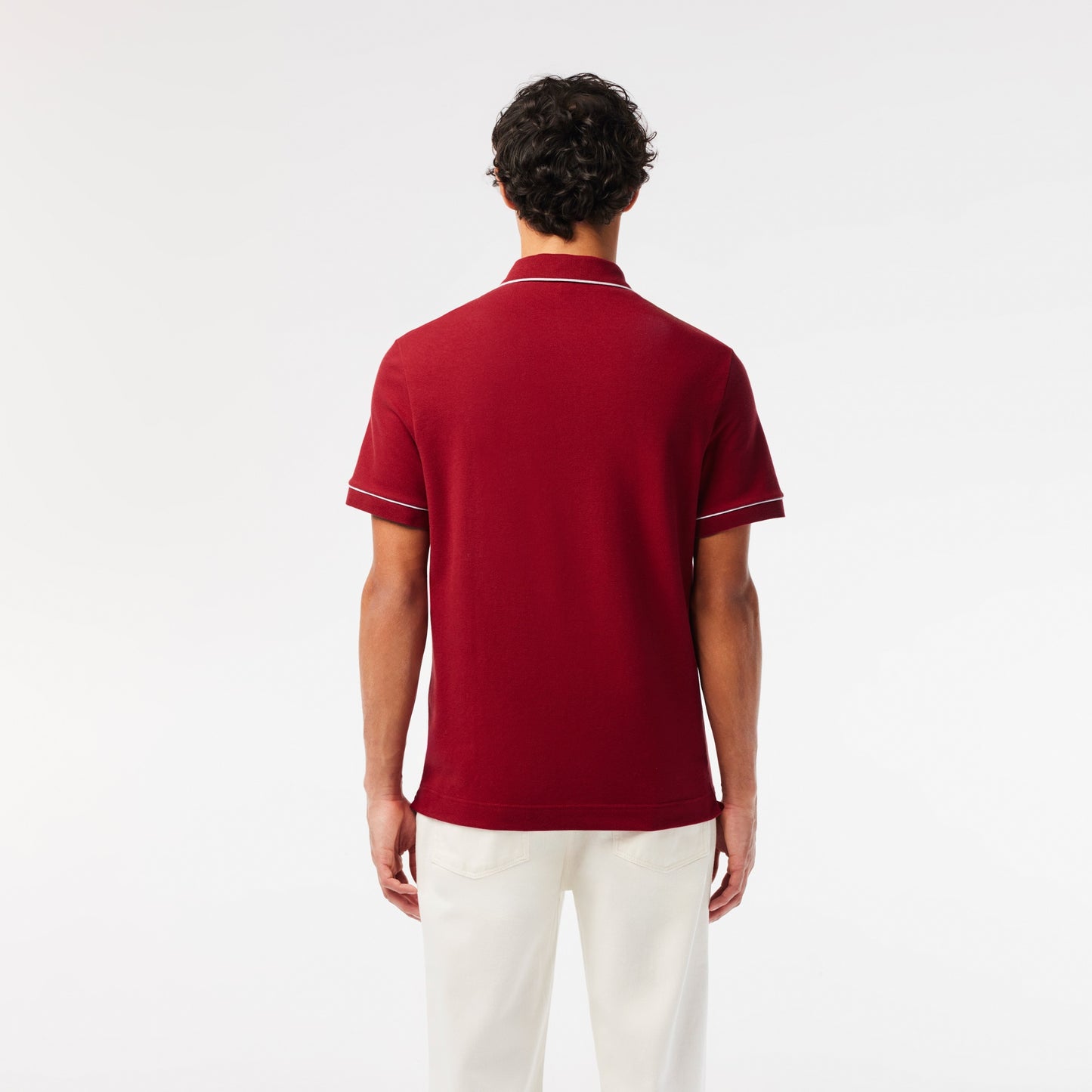 Lacoste Regular Fit Piped Organic Cotton Polo Shirt – Burgundy
