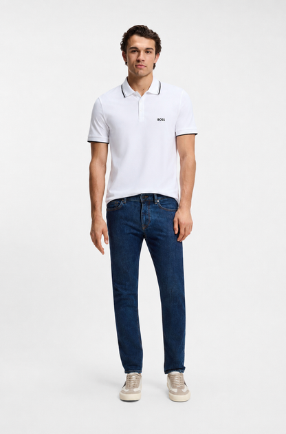 BOSS Slim-Fit Piqué Polo Shirt with Contrast Tipping
