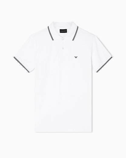 Emporio Armani Slim-Fit Stretch Piqué Polo with Contrast Tipping