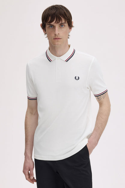 Fred Perry M3600 Twin Tipped Polo Shirt - Snow White