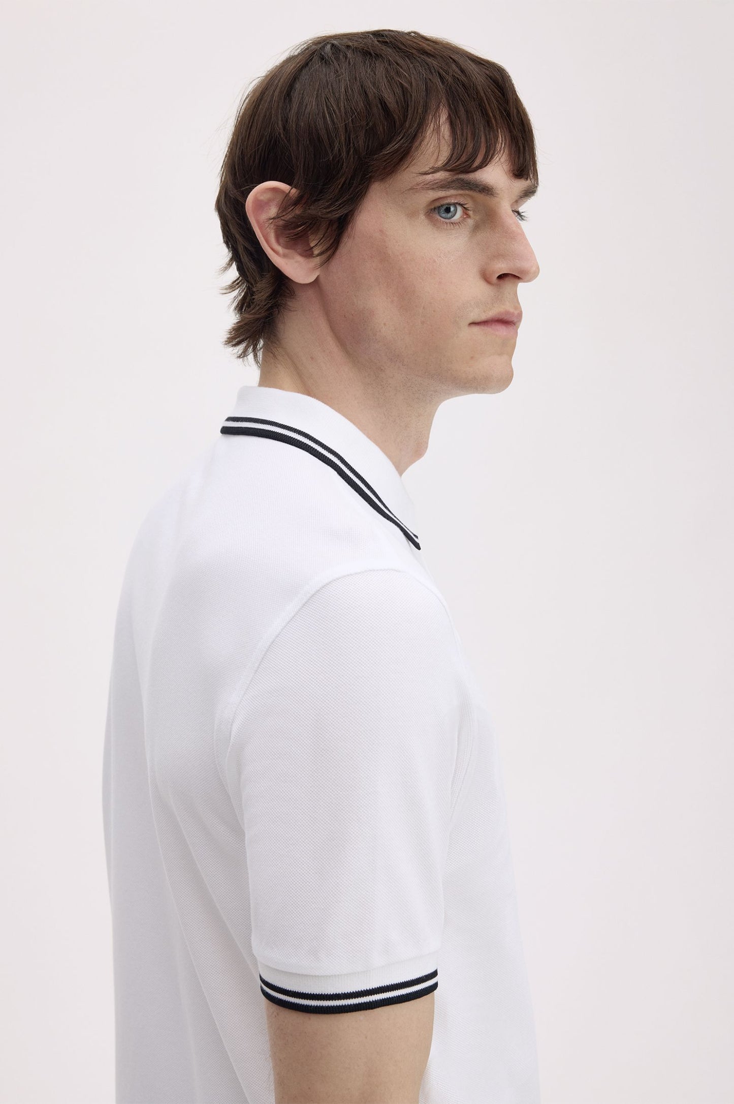 Fred Perry M3600 Twin Tipped Polo Shirt – White & Black