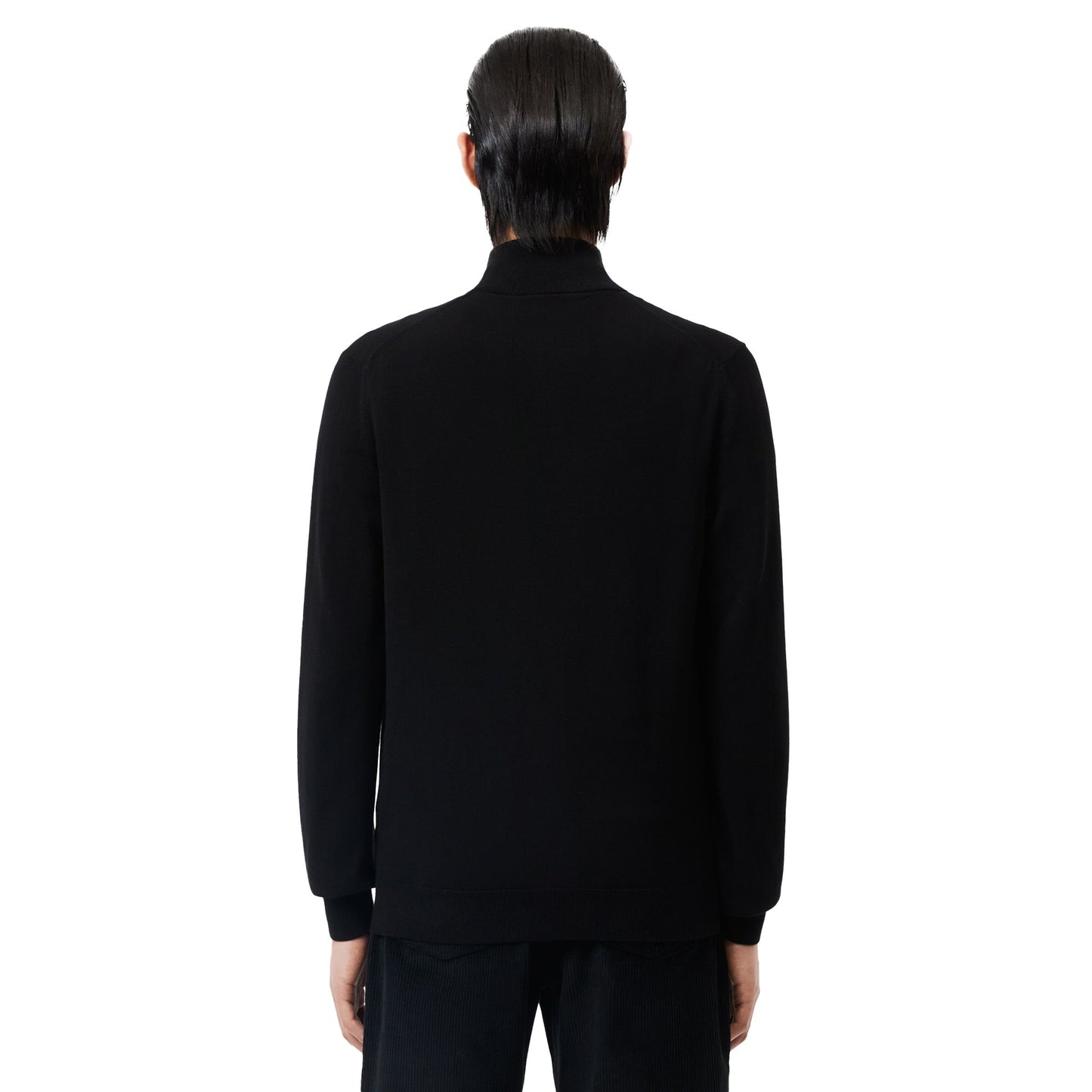 Lacoste Men’s Essential Quarter-Zip Knit Sweater – Sleek Black