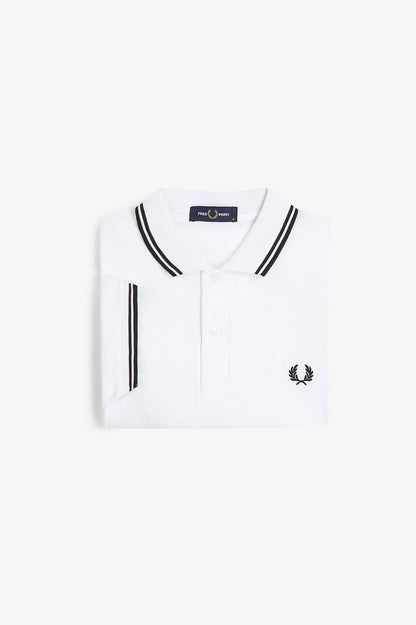 Fred Perry M3600 Twin Tipped Polo Shirt – White & Black