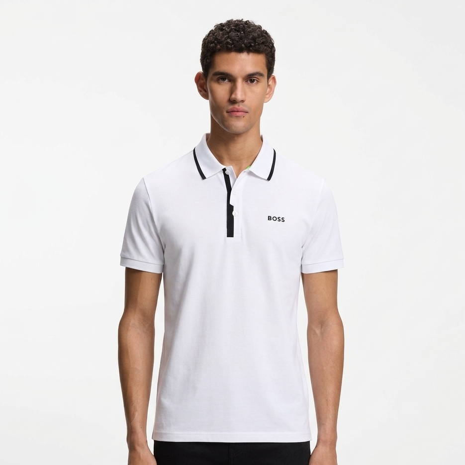 BOSS Slim-Fit Polo Shirt in Performance Cotton with Contrast Placket
