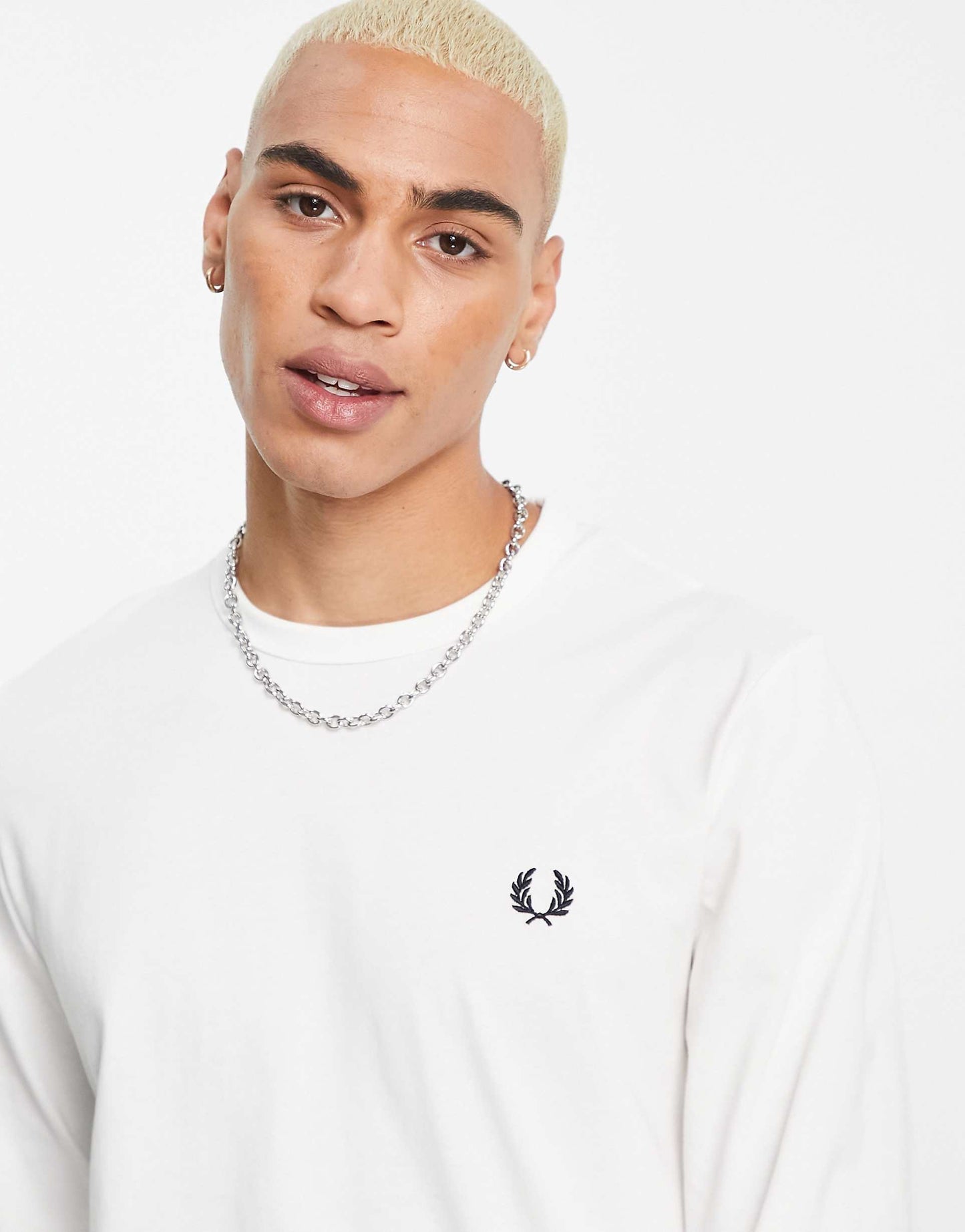 Fred Perry Laurel Wreath Long Sleeve Cotton T-Shirt
