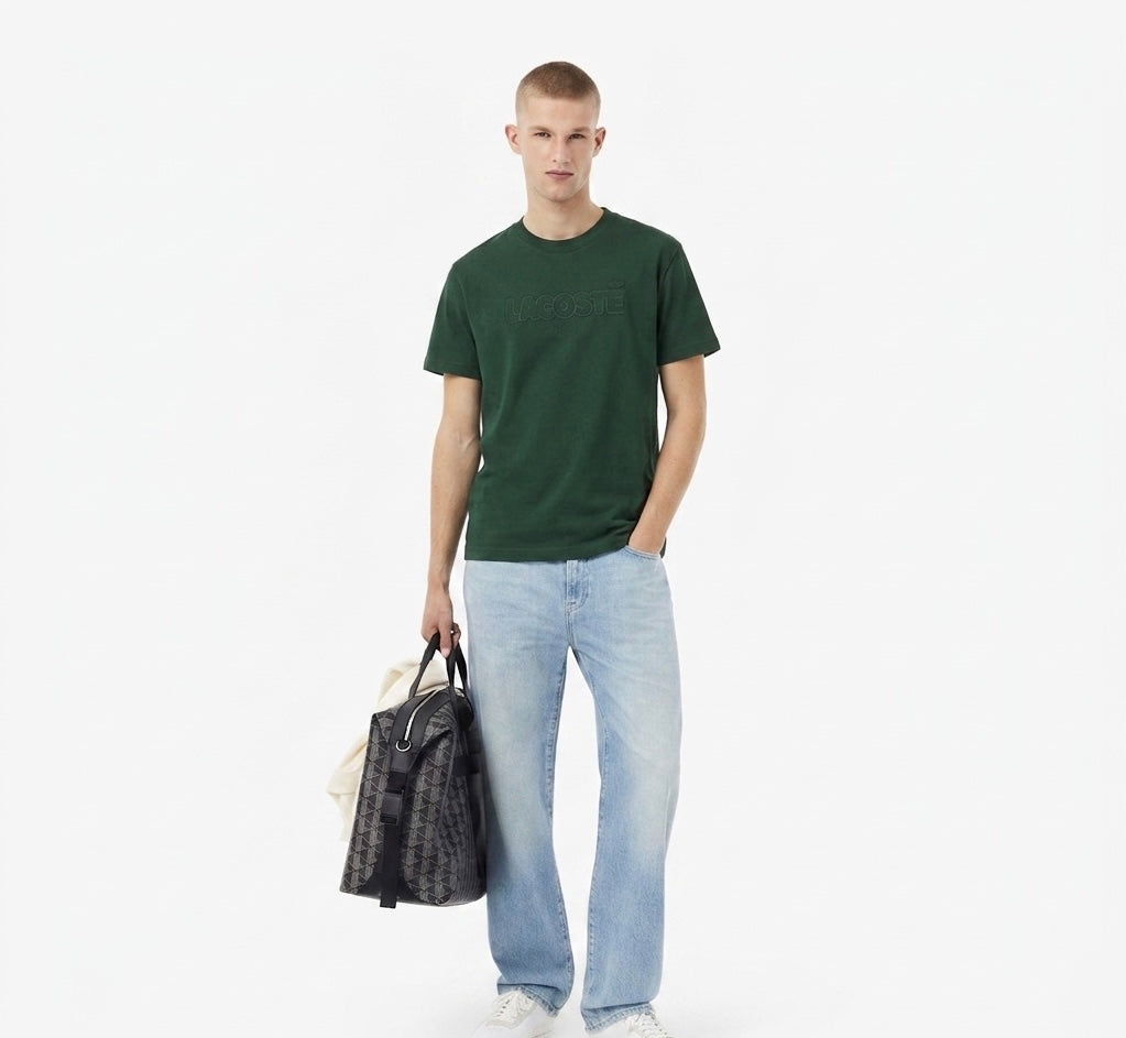 Lacoste Regular-Fit T-shirt in Heavy Cotton Piqué with 3D Raised Embroidery