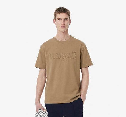 Lacoste Regular-Fit T-Shirt in Heavy Cotton Jersey – Beige