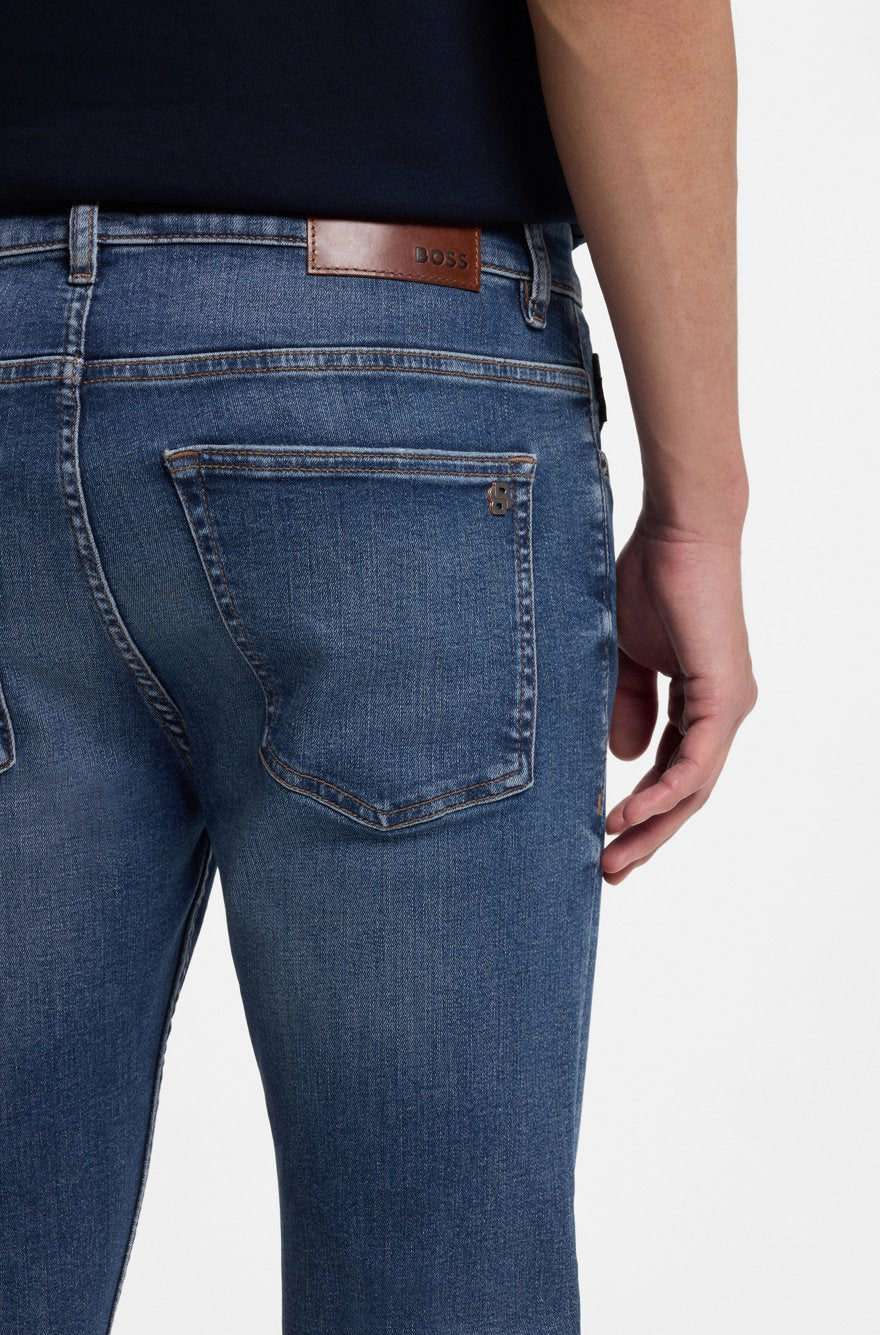 DELAWARE SLIM-FIT JEANS IN BLUE SUPER-STRETCH DENIM