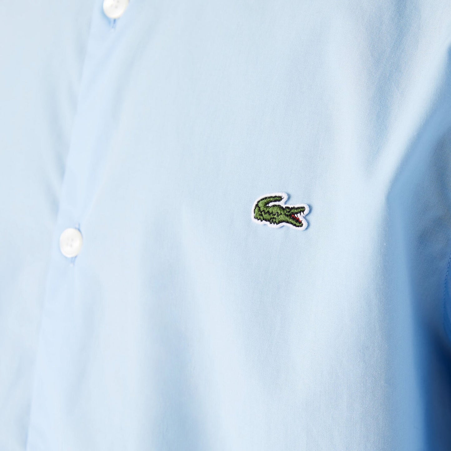 Lacoste Slim Fit Long-Sleeved Premium Poplin Cotton Shirt – Light Blue