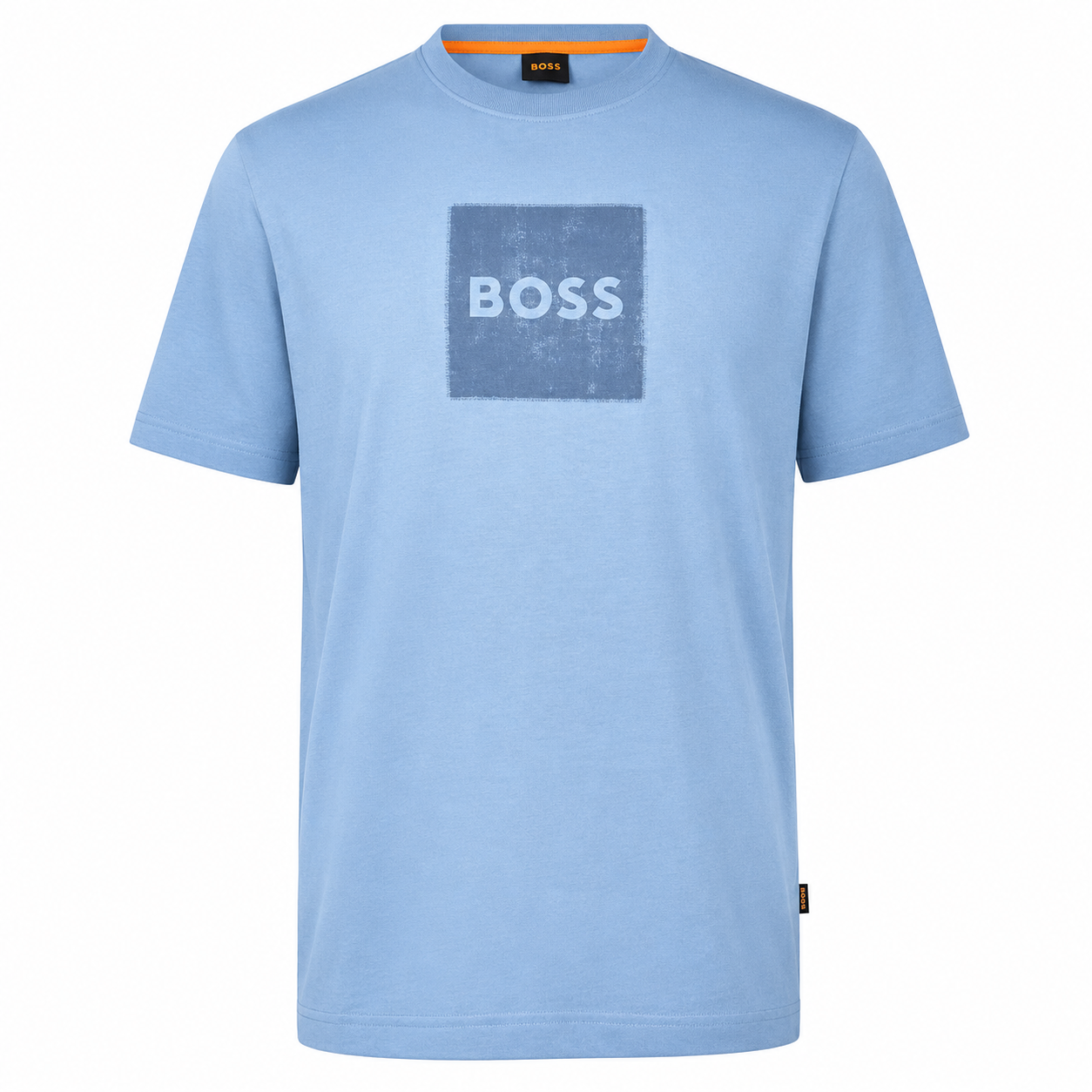 BOSS Regular-Fit Cotton T-Shirt with Distressed Stitch-Effect Logo