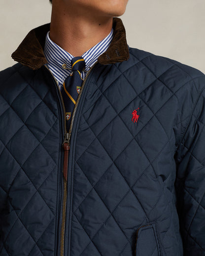 Polo Ralph Lauren Diamond Quilted Jacket with Corduroy Collar - Navy